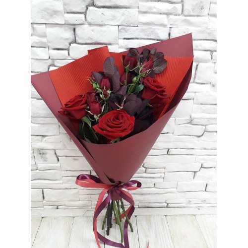 Купить на заказ Букет из 3 красных роз с доставкой в Аксае